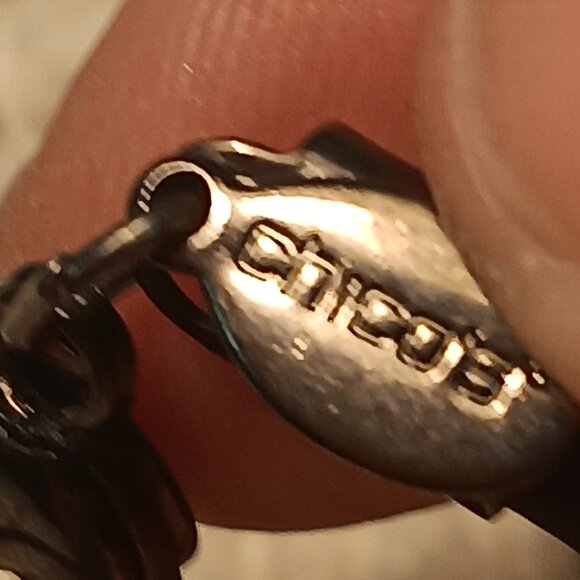 Chico's 'Eccentric' leather & gunmetal asymmetrical ring pendant necklace - NWT - Picture 7 of 12